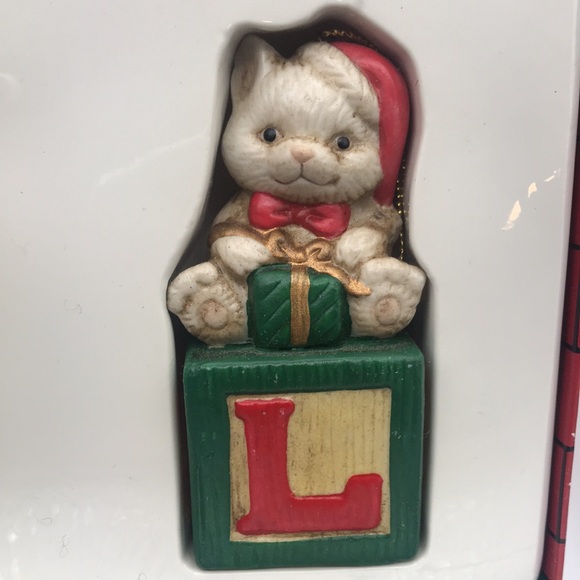 VTG May Stores Animals on Blocks Spelling NOEL Porcelain Ornaments Set/4 #38867 - Picture 5 of 6